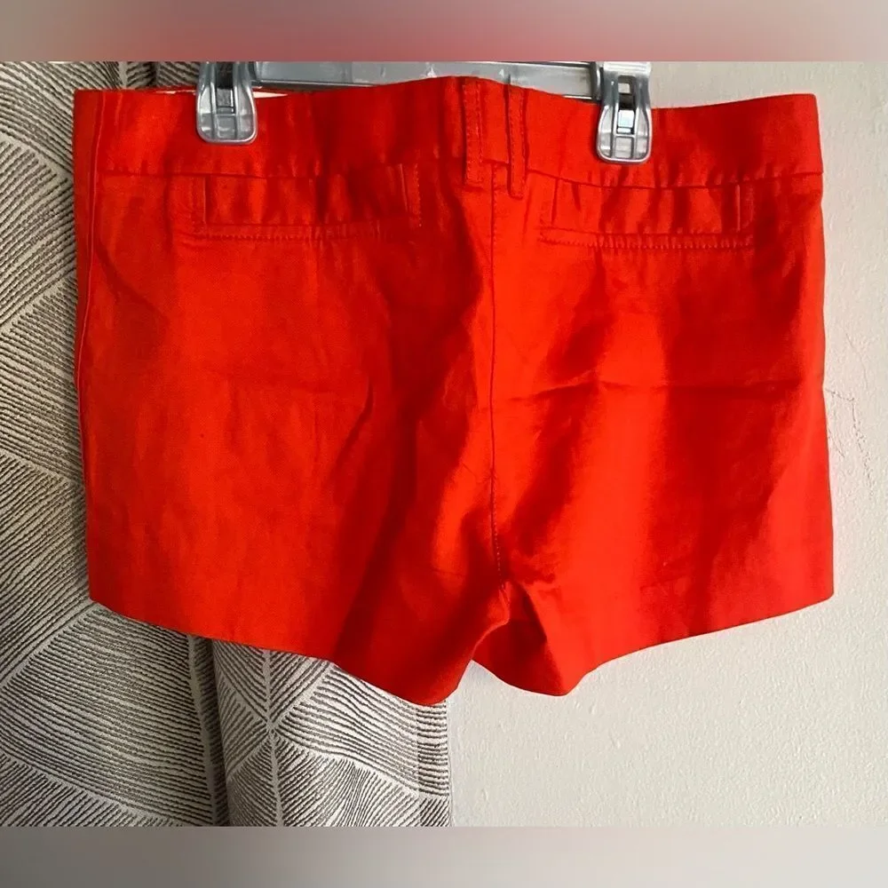 Tory Burch Burnt Red-Orange Orange Cotton Shorts Size 8